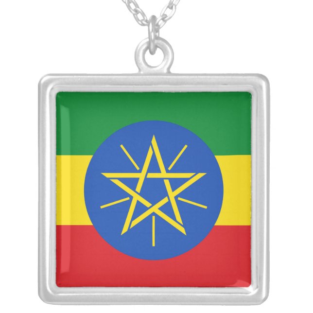 Elegant Necklace with Flag of Ethiopia (Front)