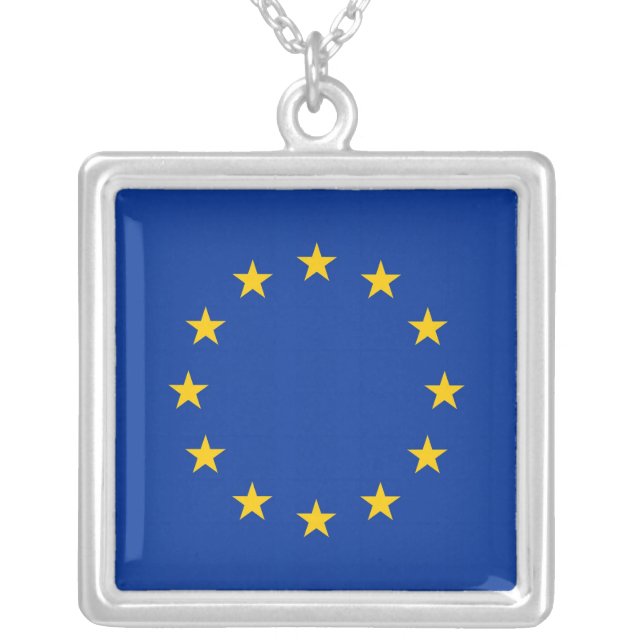 Elegant Necklace with Flag of European Union (Front)