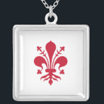 Elegant Necklace with Flag of Florence, Italy<br><div class="desc">Add a touch of Italian grace to your jewelry collection with our Elegant Necklace featuring the flag of Florence, Italy! This stunning necklace showcases the iconic red fleur-de-lis emblem—a historic symbol of Florence—set against a clean white background. A timeless representation of Tuscan pride, cultural elegance, and artistic heritage, it makes...</div>