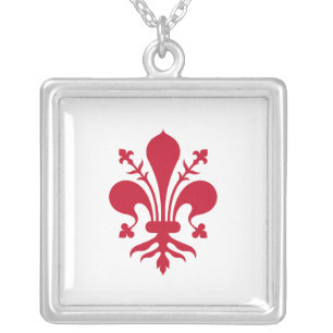 Elegant Necklace with Flag of Florence, Italy