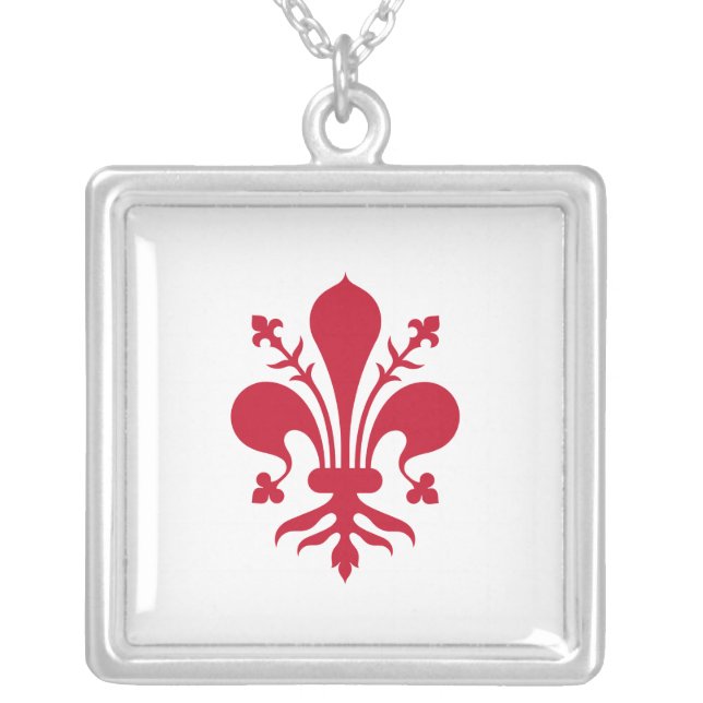 Elegant Necklace with Flag of Florence, Italy (Front)