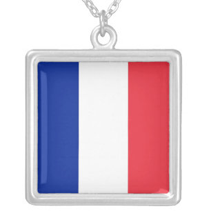 Elegant Necklace with Flag of France