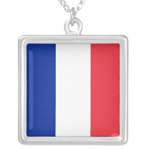 Elegant Necklace with Flag of France