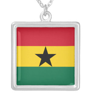 Elegant Necklace with Flag of Ghana