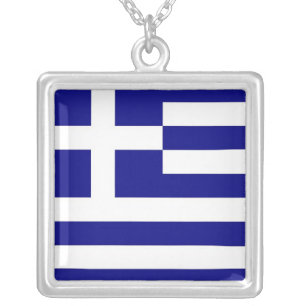Elegant Necklace with Flag of Greece