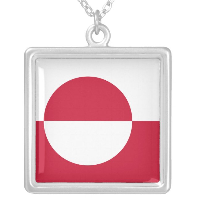 Elegant Necklace with Flag of Greenland (Front)