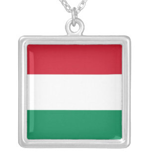 Elegant Necklace with Flag of Hungary