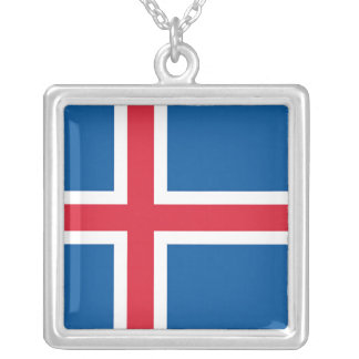 Elegant Necklace with Flag of Iceland