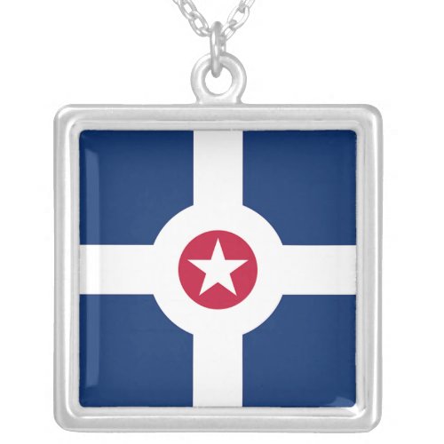 Elegant Necklace with Flag of Indianapolis USA