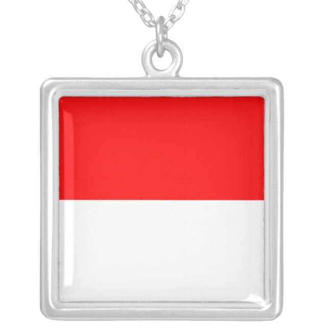 Elegant Necklace with Flag of Indonesia (Front)