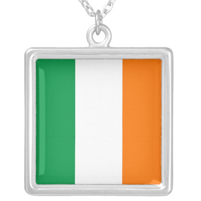 Elegant Necklace with Flag of Ireland (Front)