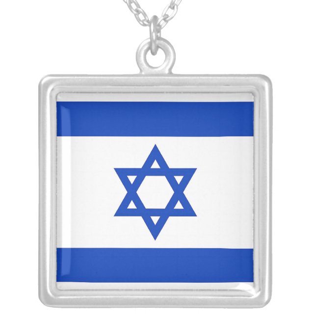 Elegant Necklace with Flag of Israel (Front)