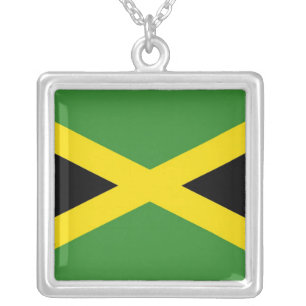 Elegant Necklace with Flag of Jamaica