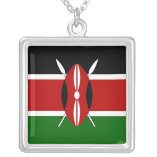 Elegant Necklace with Flag of Kenya