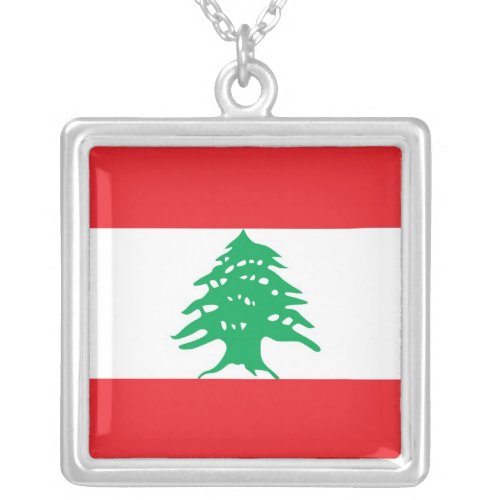 Elegant Necklace with Flag of Lebanon