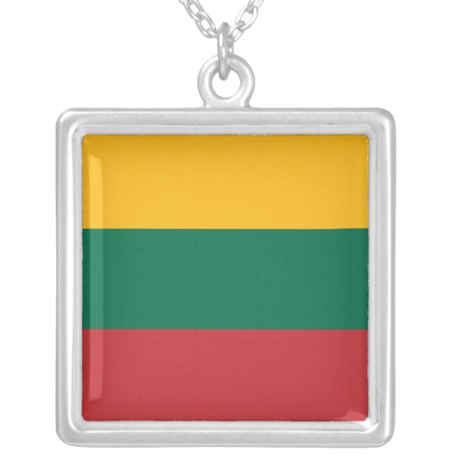 Elegant Necklace with Flag of Lithuania (Front)