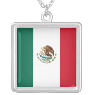 Elegant Necklace with Flag of Mexico