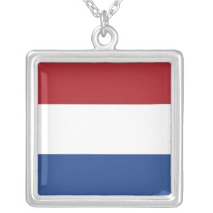 Elegant Necklace with Flag of Netherlands
