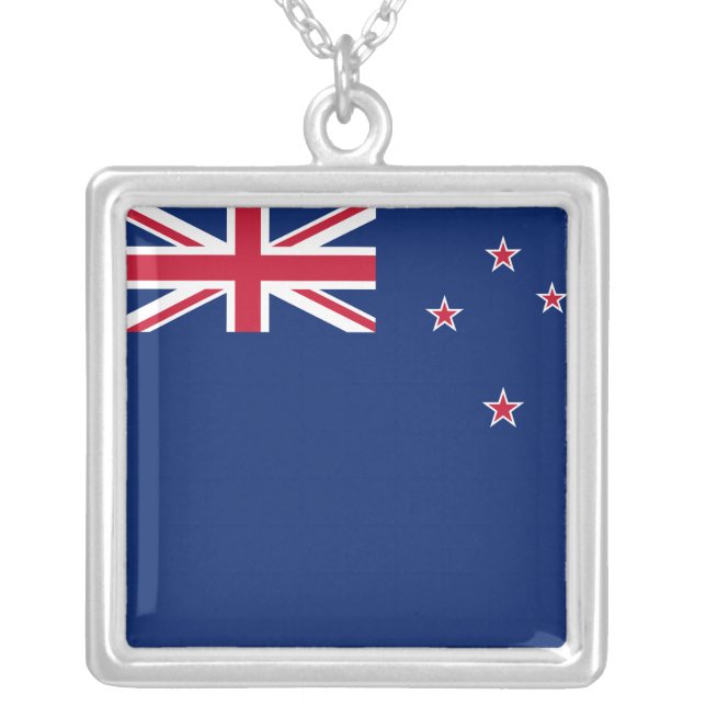 Elegant Necklace with Flag of New Zealand (Front)