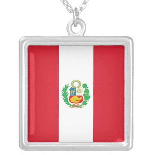 Elegant Necklace with Flag of Peru