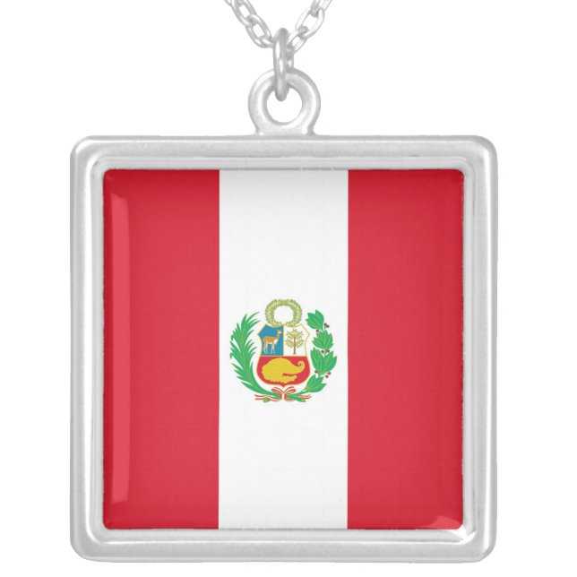Elegant Necklace with Flag of Peru (Front)