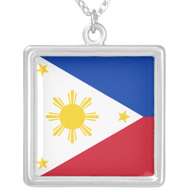 Elegant Necklace with Flag of Philippines (Front)