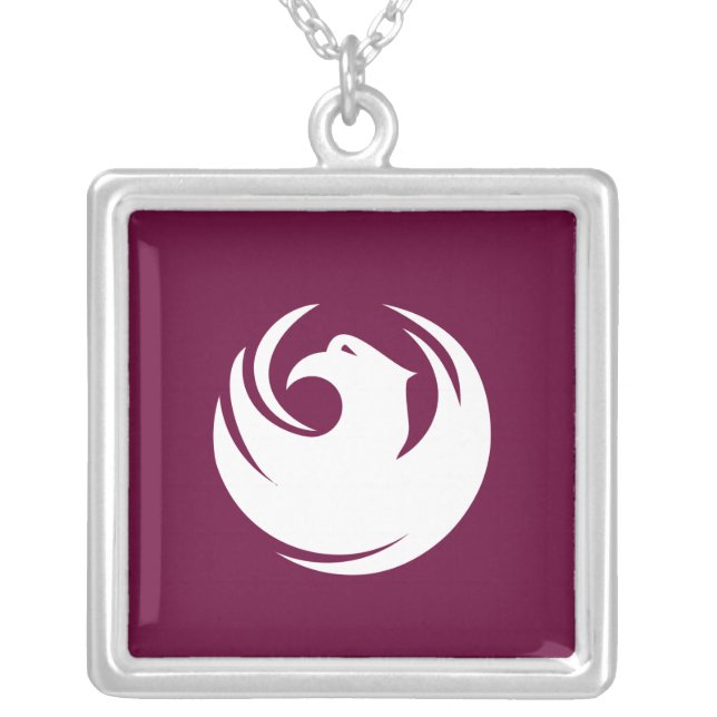 Elegant Necklace with Flag of Phoenix City, USA (Front)
