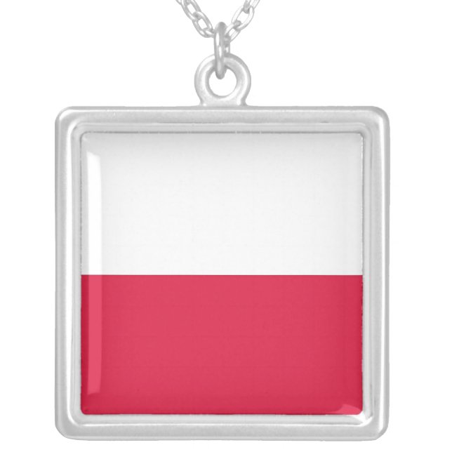 Elegant Necklace with Flag of Poland (Front)