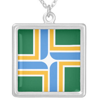 Elegant Necklace with Flag of Portland, USA