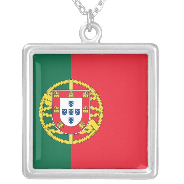 Elegant Necklace with Flag of Portugal (Front)
