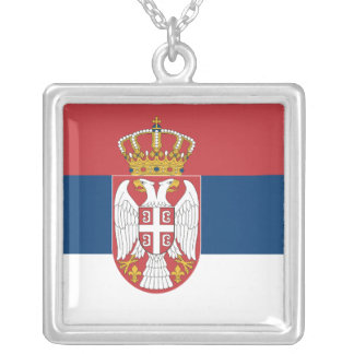 Elegant Necklace with Flag of Serbia