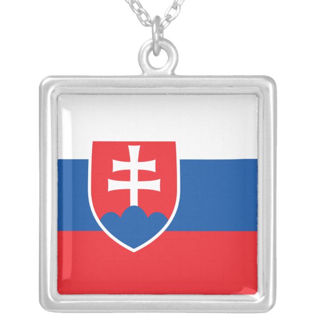 Elegant Necklace with Flag of Slovakia (Front)