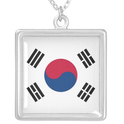 Elegant Necklace with Flag of South Korea