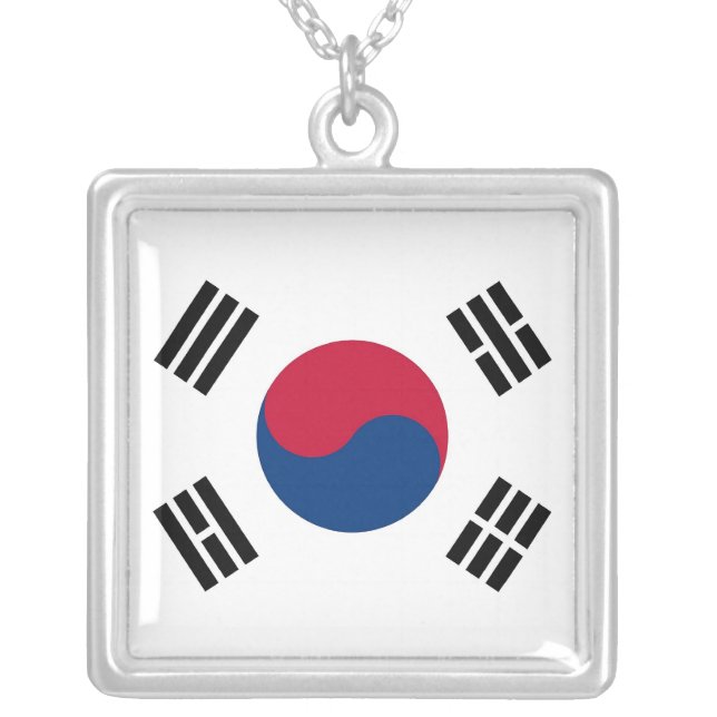 Elegant Necklace with Flag of South Korea (Front)