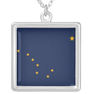 Elegant Necklace with Flag of the Alaska