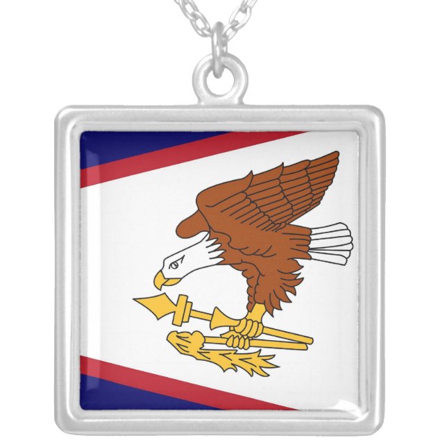 Elegant Necklace with Flag of the American Samoa (Front)