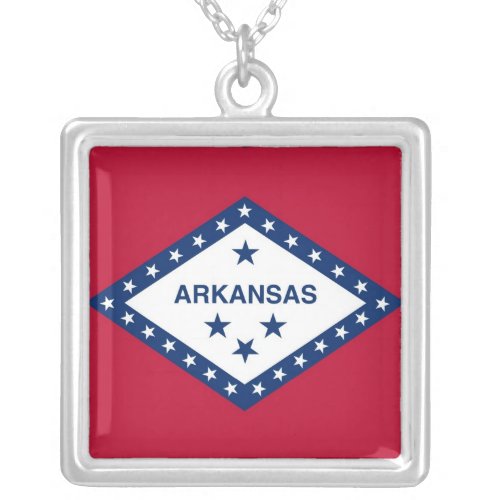 Elegant Necklace with Flag of the Arkansas