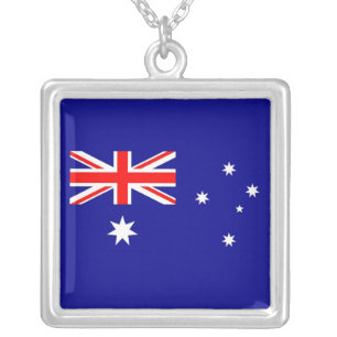 Elegant Necklace with Flag of the Australia