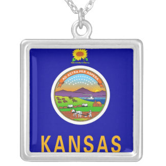 Elegant Necklace with Flag of the Kansas