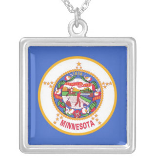 Elegant Necklace with Flag of the Minnesota