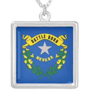 Elegant Necklace with Flag of the Nevada