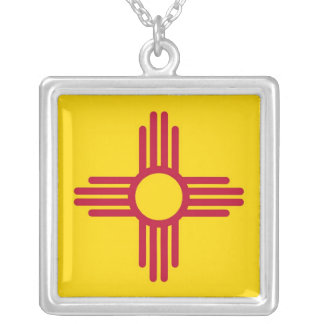 Elegant Necklace with Flag of the New Mexico