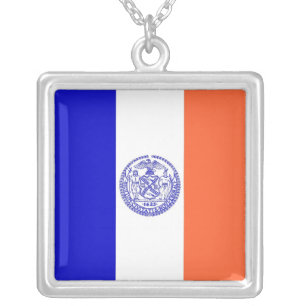 Elegant Necklace with Flag of the New York