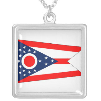 Elegant Necklace with Flag of the Ohio