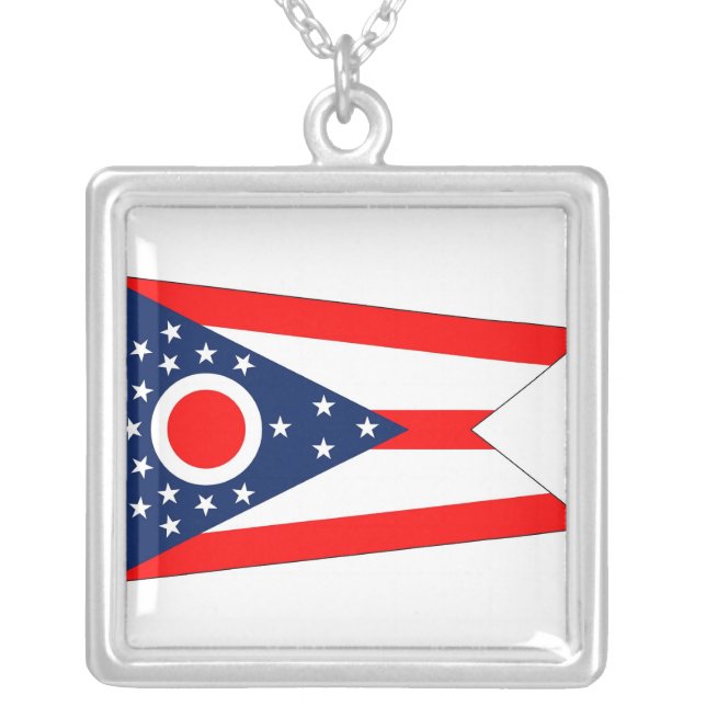 Elegant Necklace with Flag of the Ohio (Front)