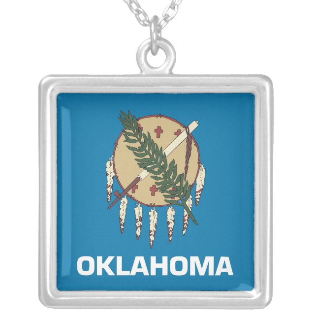 Elegant Necklace with Flag of the Oklahoma (Front)