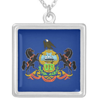 Elegant Necklace with Flag of the Pennsylvania