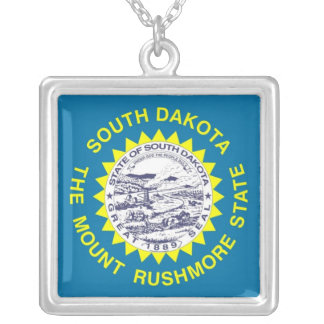 Elegant Necklace with Flag of the South Dakota
