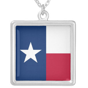 Elegant Necklace with Flag of the Texas