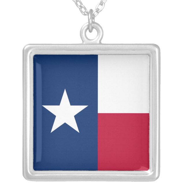 Elegant Necklace with Flag of the Texas (Front)